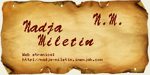 Nadja Miletin vizit kartica